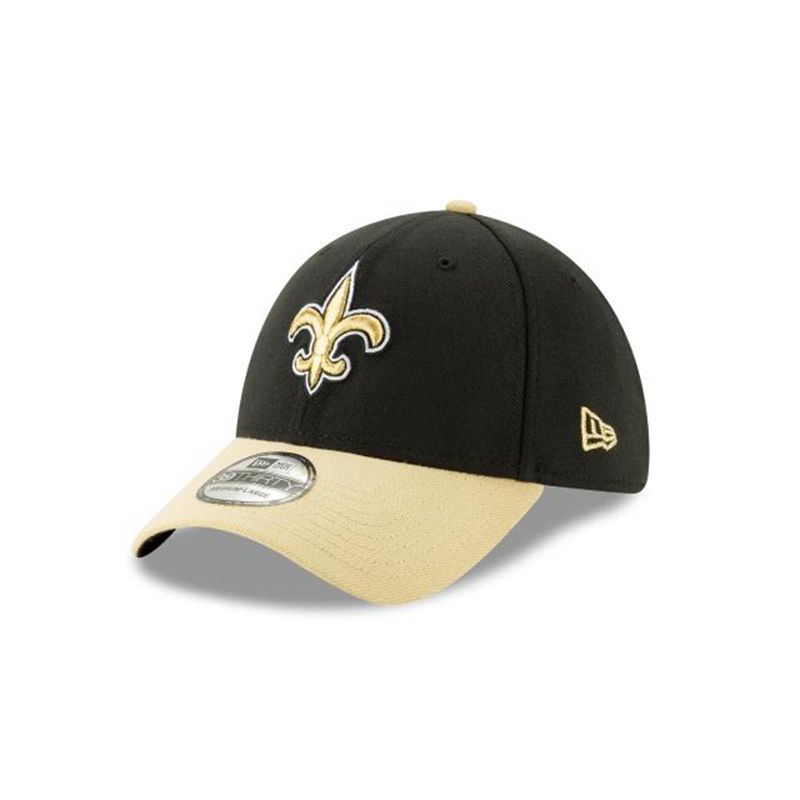 NFL New Orleans Saints Team Classic 39Thirty Stretch Fit (AJW7369) - Black New Era Caps